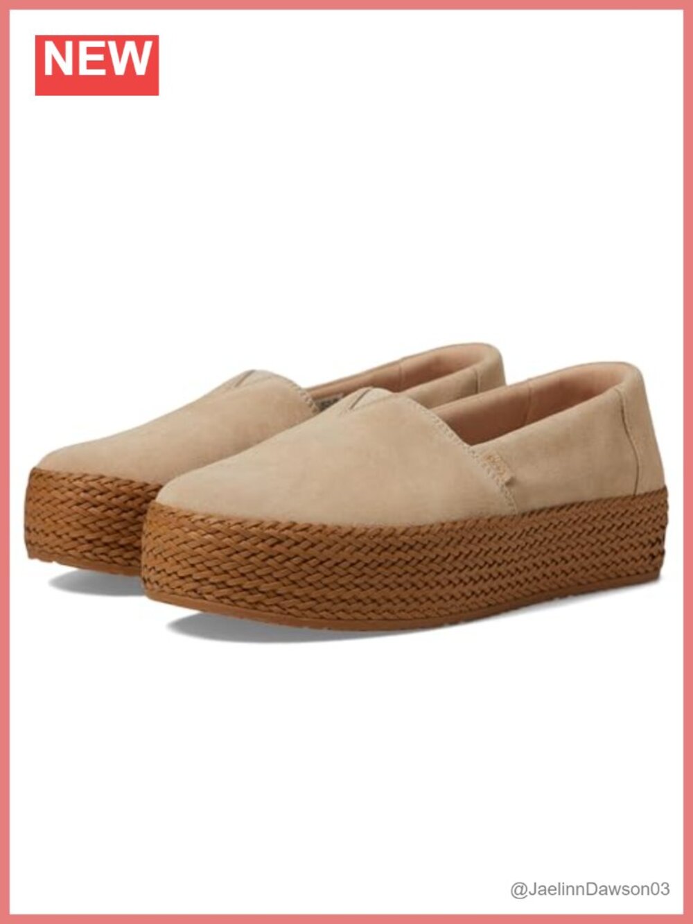 TOMS Valencia Espadrille Platform Slip-On Women's Comfortable Suede Rope Braid